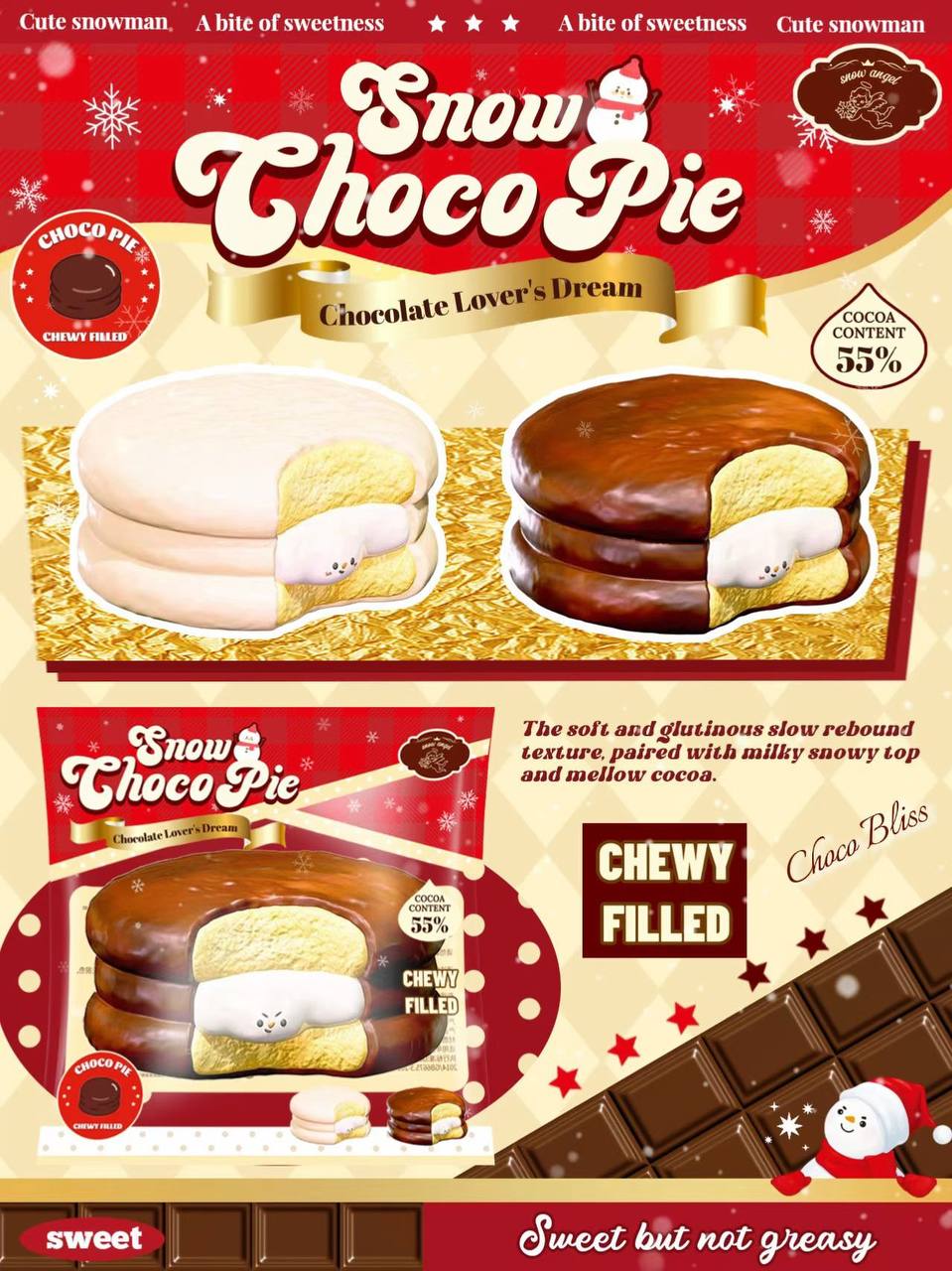 Lisa snowman choco pie Squishy