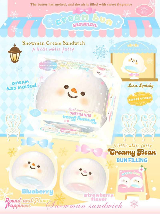 Lisa Snowman Cream Bun Squishy