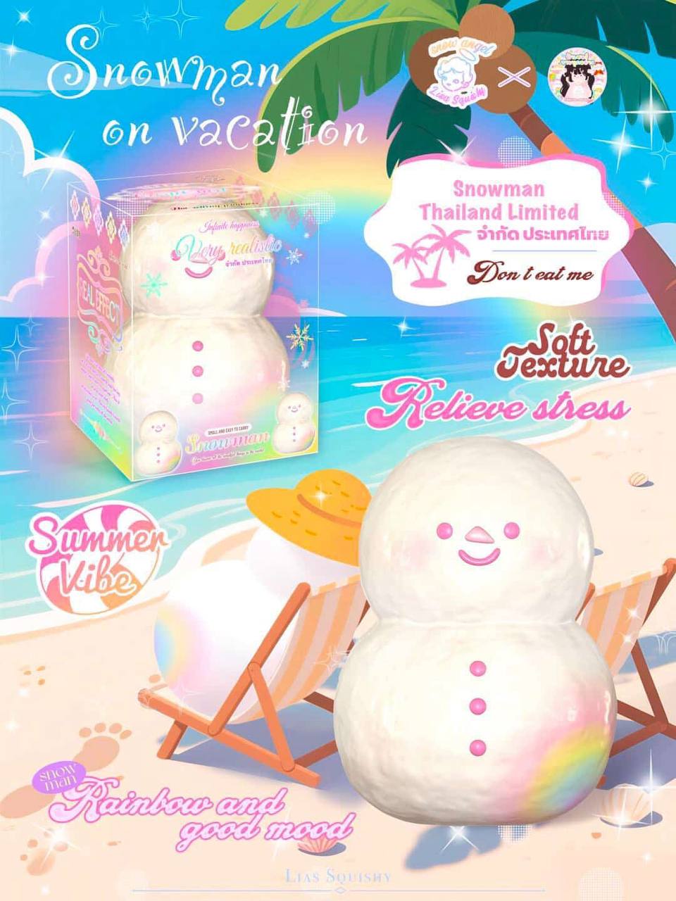 Lisa Rainbow Snowman Squishy