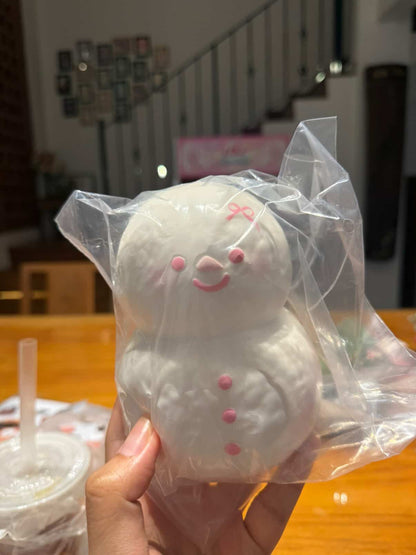 Lisa Rainbow Snowman Squishy V2 ( with ribbon )